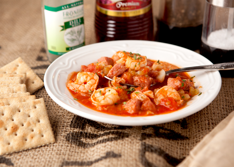 This hearty turkey sausage and seafood stew is loaded with protein and flavor and is very filling! It's easy and fast enough for a weekday dinner but special enough for a weekend meal.