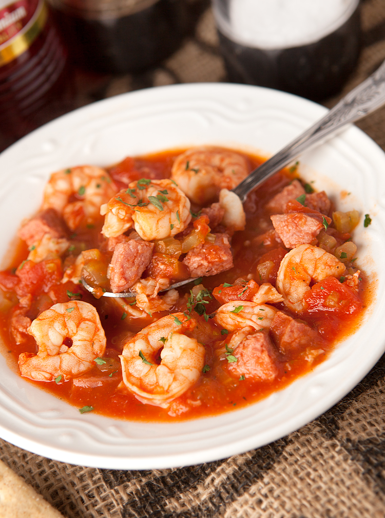 This hearty turkey sausage and seafood stew is loaded with protein and flavor and is very filling! It's easy and fast enough for a weekday dinner but special enough for a weekend meal.