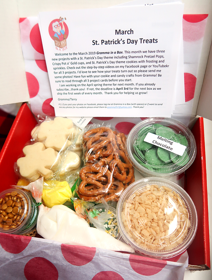 Gramma in a box subscription box review - March St. Patrick's Day Treats