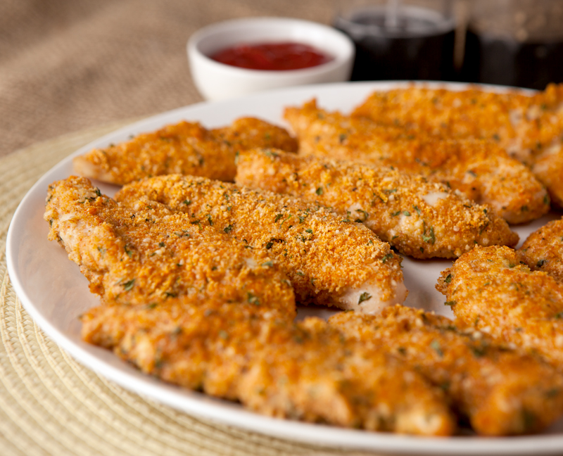 These low carb, keto friendly chicken tenders are crispy and full of flavor. My husband, who usually doesn't care for baked chicken tenders, LOVED these!! Easy low carb dinner idea!