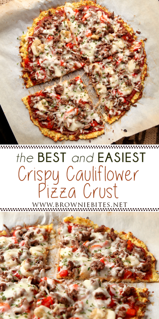 The best way to make a Cauliflower Pizza Crust! Crispy, flavorful, and EASY TO MAKE!