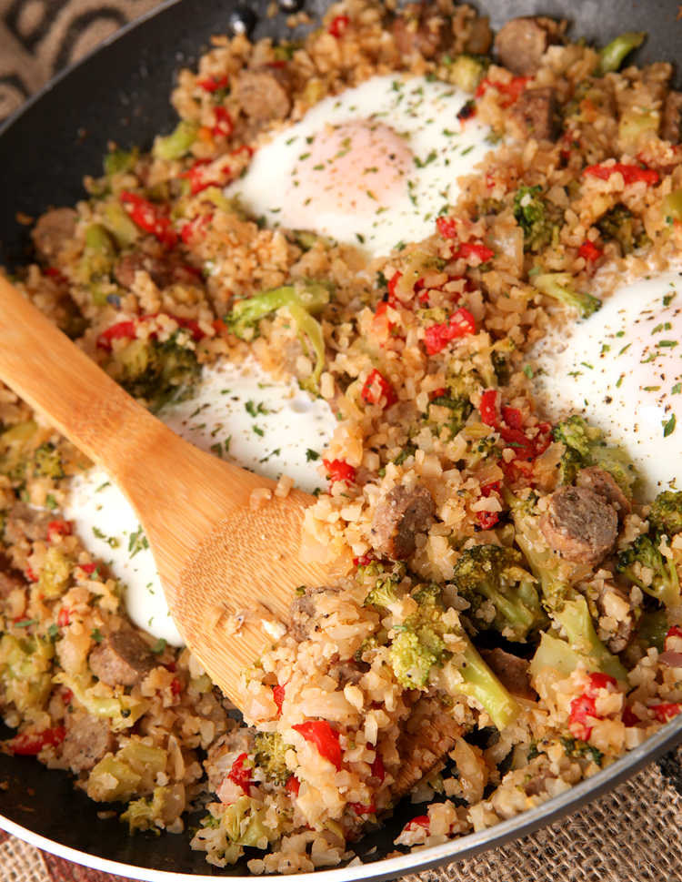 Low carb cauliflower rice breakfast bowl