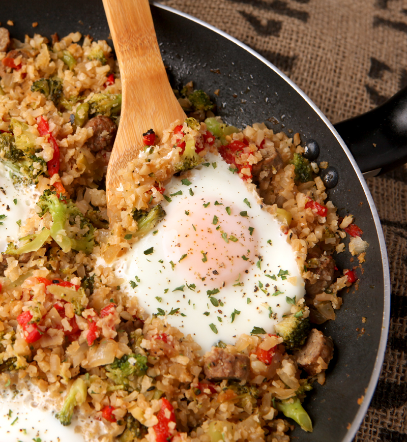 Low carb cauliflower rice breakfast bowl