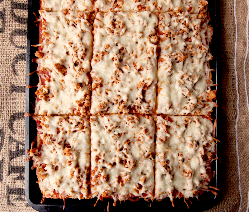 Rectangle Cafeteria Pizza | School Lunch Copycat - Brownie Bites Blog