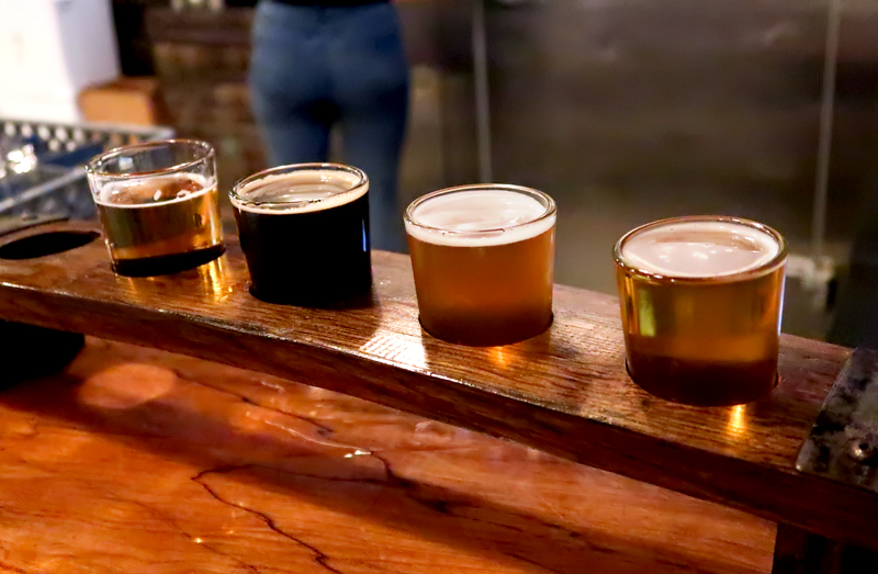 Beer flight at Bog Brewing Company in St. Augustine