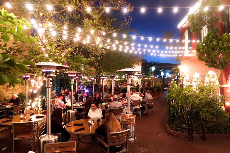 Beautiful outdoor courtyard at Harry's in St. Augustine