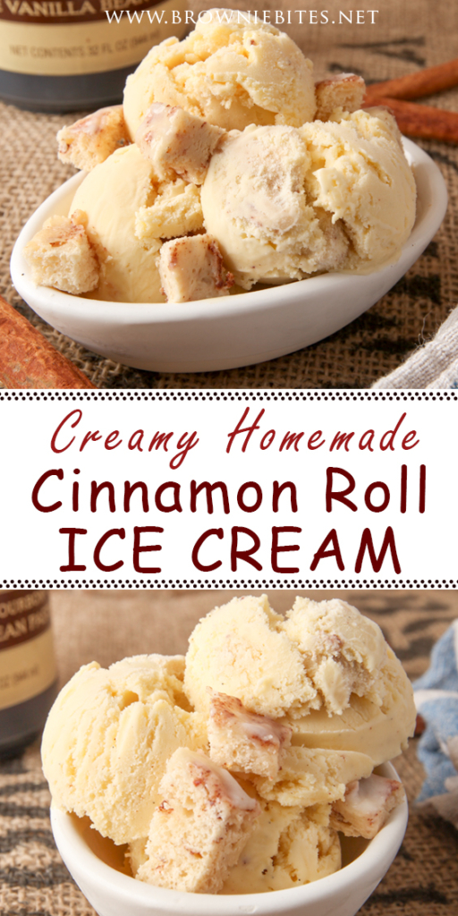 Creamy Homemade Cinnamon Roll Ice Cream