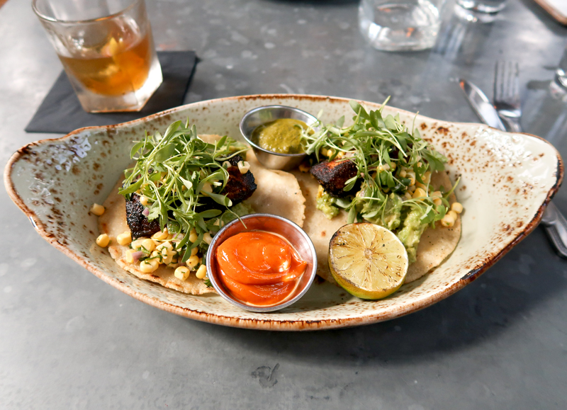 Blackened local fish tacos at Ice Plant in St. Augustine