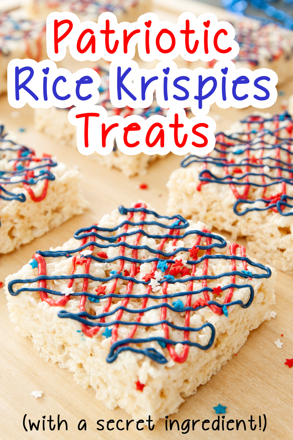 red white and blue rice krispies treats for pinterest