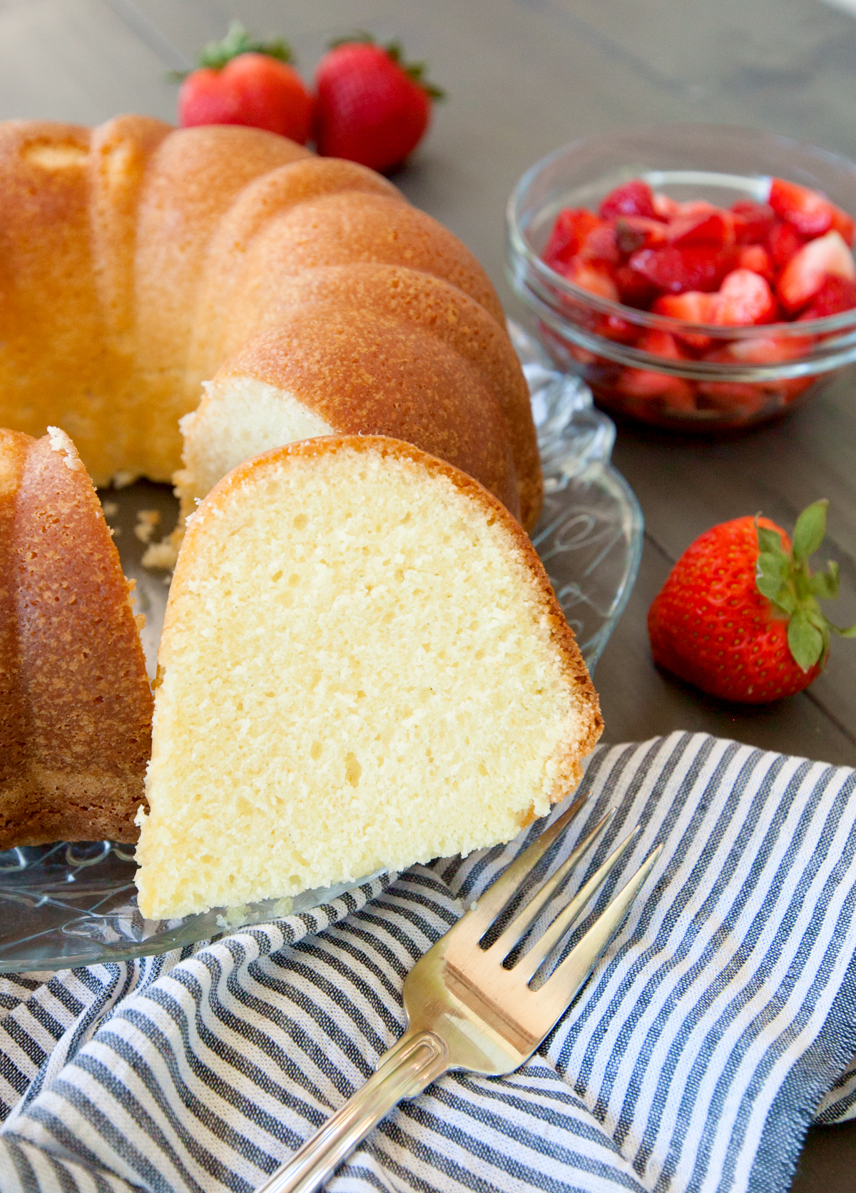 a slice of sour cream pound cake 