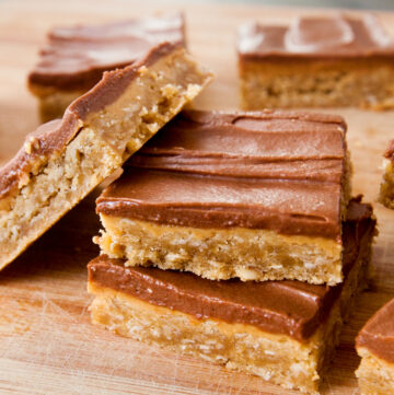 A stack of lunch lady peanut butter bars