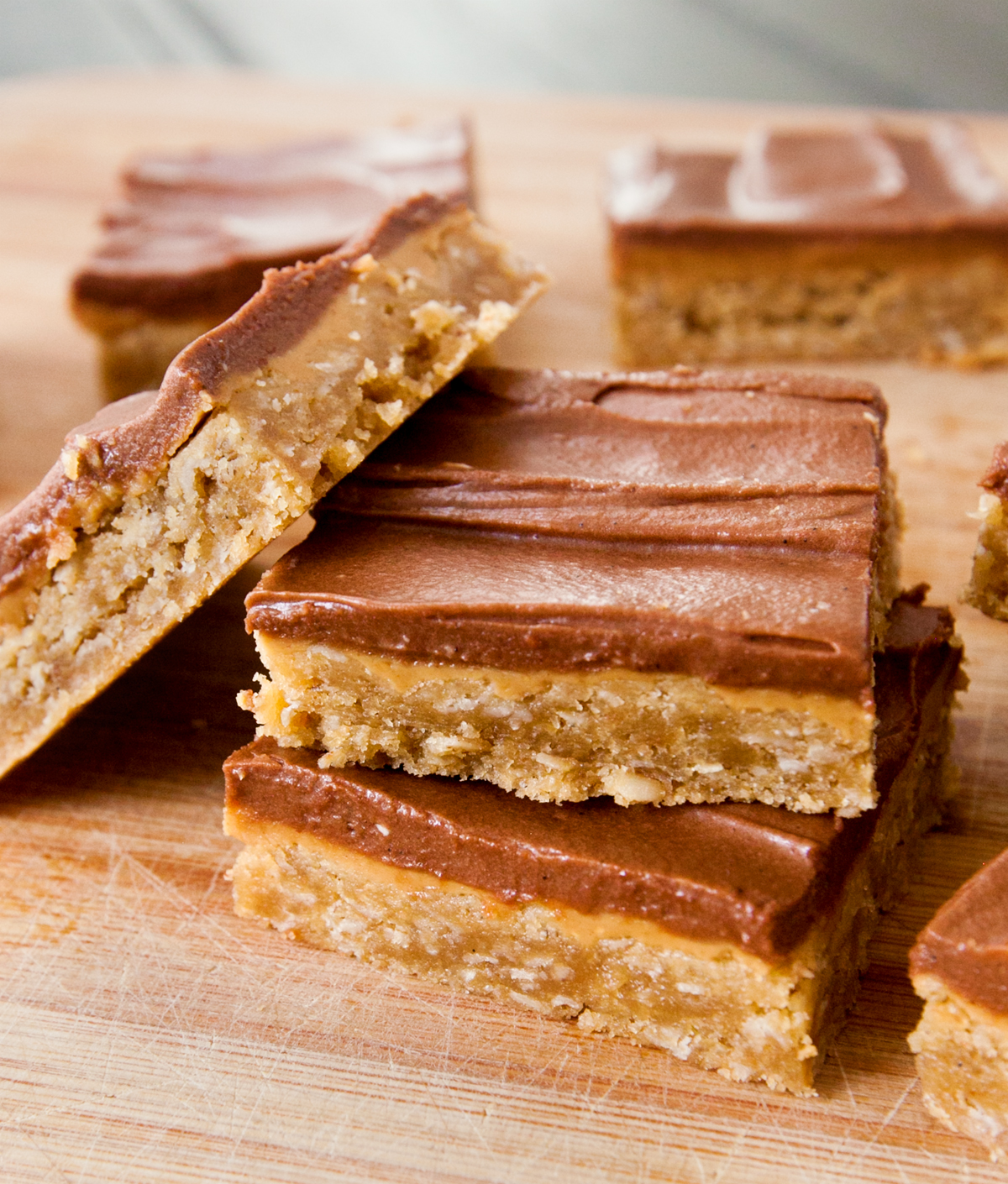 A stack of lunch lady peanut butter bars