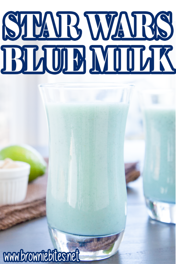 A glass of blue bantha milk from Star Wars.