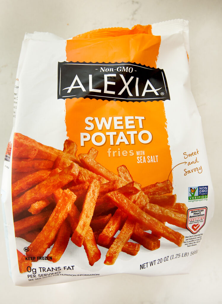 A bag of Alexia frozen sweet potato fries.
