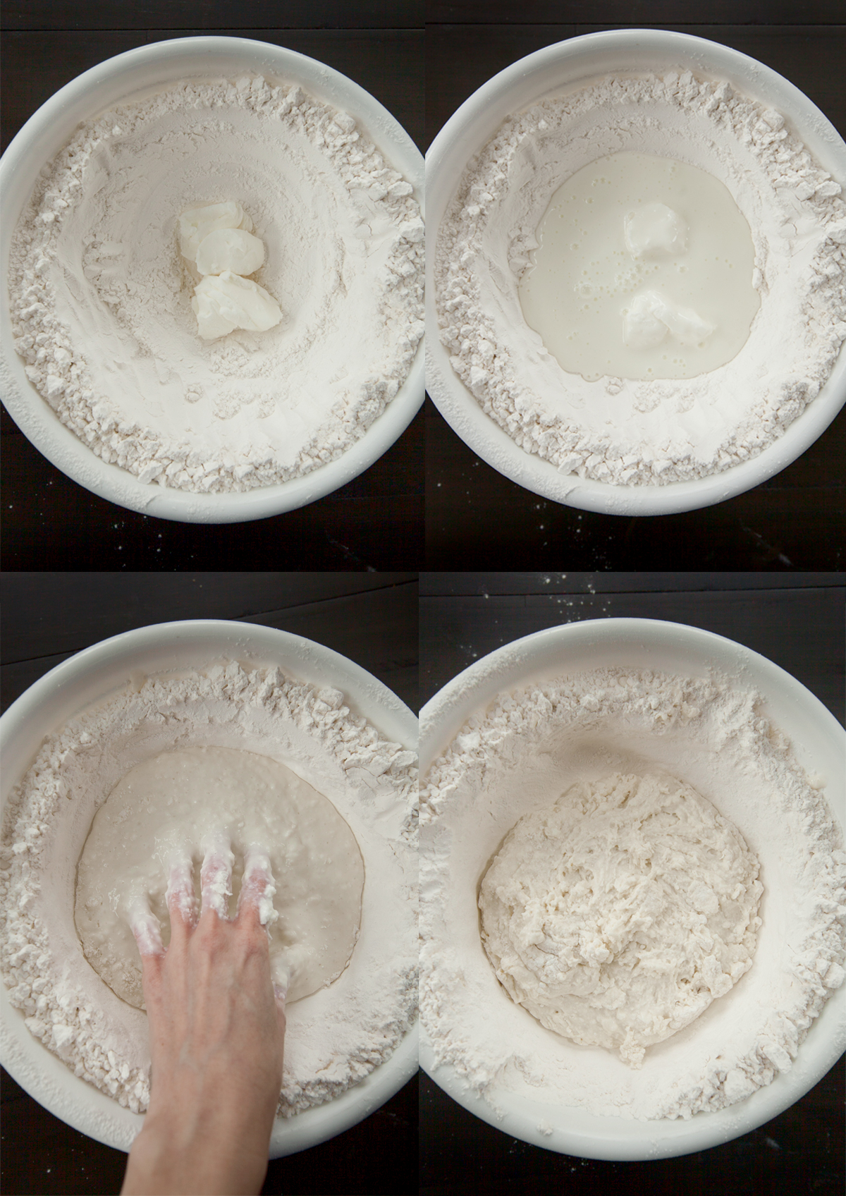 Step by step photos for making Brenda Gantt Biscuits.